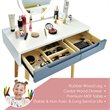 Pemberly Row Touch Screen 3 Lighting Modes Dressing/Makeup Vanity Set in Gray