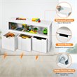 Pemberly Row 3-drawer Wood Kid Toy Storage Cabinet Chest with Wheels in White