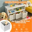 Pemberly Row 3-drawer Wood Kid Toy Storage Cabinet Chest with Wheels in White