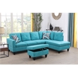 Pemberly Row L Shaped Green Couch w/ Storage Ottoman(Pillows Included)