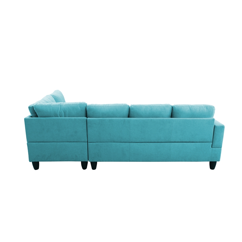 Pemberly Row L Shaped Green Couch w/ Storage Ottoman(Pillows Included)