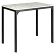 Pemberly Row 3-piece MDF & PU Leather Dining Set w/ Table & 2 Stools in White