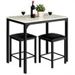 Pemberly Row 3-piece MDF & PU Leather Dining Set w/ Table & 2 Stools in White