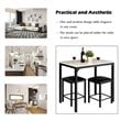 Pemberly Row 3-piece MDF & PU Leather Dining Set w/ Table & 2 Stools in White