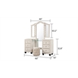 Pemberly Row Queen 5 Pc Tufted Upholstery Vanity Bedroom Set Made w/ Wood-Cream