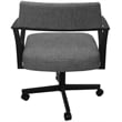 Pemberly Row Swivel Tilt Metal Dining Caster Chair-Mojave Gray fabric-Gray frame