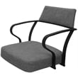 Pemberly Row Swivel Tilt Metal Dining Caster Chair-Mojave Gray fabric-Gray frame