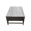 Pemberly Row Lift Top Storage Coffee Table with Natural Finish in Gray Color