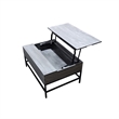 Pemberly Row Lift Top Storage Coffee Table with Natural Finish in Gray Color