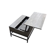 Pemberly Row Lift Top Storage Coffee Table with Natural Finish in Gray Color