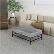 Pemberly Row Lift Top Storage Coffee Table with Natural Finish in Gray Color