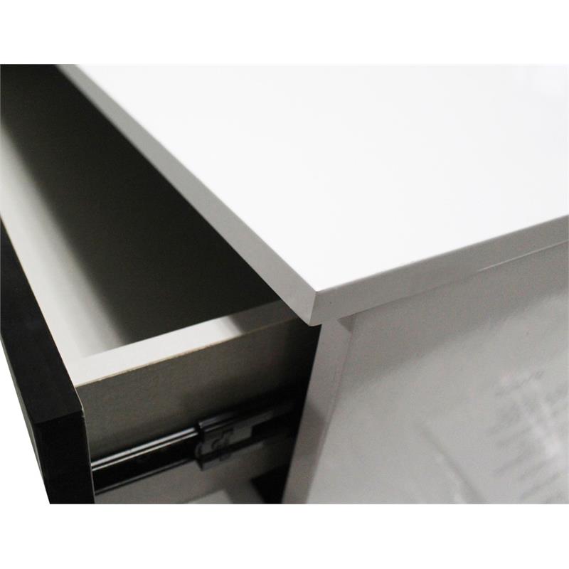 Pemberly Row 6-Pc Queen Platform Bedroom Set w/Module Platform Stand-White/Black