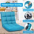 Pemberly Row Cotton Adjustable 14-Position Floor Gaming Sofa Chair-Peacock Blue