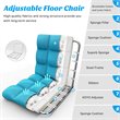Pemberly Row Cotton Adjustable 14-Position Floor Gaming Sofa Chair-Peacock Blue