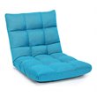 Pemberly Row Cotton Adjustable 14-Position Floor Gaming Sofa Chair-Peacock Blue