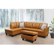 Pemberly Row L Shaped Ginger Couch with Ottoman(Pillows Included) Microfiber