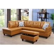 Pemberly Row L Shaped Ginger Couch with Ottoman(Pillows Included) Microfiber