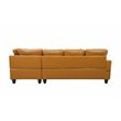Pemberly Row L Shaped Ginger Couch with Ottoman(Pillows Included) Microfiber