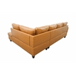 Pemberly Row L Shaped Ginger Couch with Ottoman(Pillows Included) Microfiber