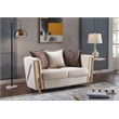 Pemberly Row Thick Velvet Fabric Upholstered Loveseat Made With Wood in Beige