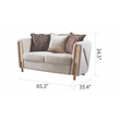 Pemberly Row Thick Velvet Fabric Upholstered Loveseat Made With Wood in Beige