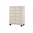 Pemberly Row Queen 5 Pc Tufted Upholstery Bedroom Set Made with Wood in Cream
