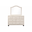 Pemberly Row Queen 5 Pc Tufted Upholstery Bedroom Set Made with Wood in Cream