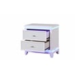 Pemberly Row Modern 2-Drawer Nightstand Made with Wood and LED in Milky White