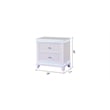 Pemberly Row Modern 2-Drawer Nightstand Made with Wood and LED in Milky White