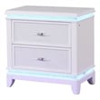 Pemberly Row Modern 2-Drawer Nightstand Made with Wood and LED in Milky White