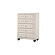 Pemberly Row King 5 Pc Tufted Upholstery Vanity Bedroom Set Made w/ Wood-Cream