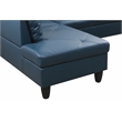 Pemberly Row L Shaped Denim Couch w/ Storage Ottoman(Pillows Included)