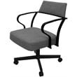 Pemberly Row Swivel Tilt Metal Dining Caster Chair - Gray fabric - Black frame