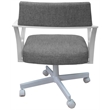 Pemberly Row Swivel Tilt Metal Dining Caster Chair - Mojave Gray - White frame