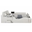 Pemberly Row Smart Multifunctional King Size Massage Bed Made with Wood in Ice