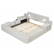 Pemberly Row Smart Multifunctional King Size Massage Bed Made with Wood in Ice