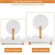 Pemberly Row MDF Vanity Makeup Dressing Set with Round Mirror in White/Natural