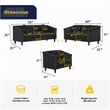 Pemberly Row 3 Pcs Black Living Room Set Modern Velvet Sofa Set pillow