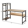 Pemberly Row Wood Multifunction Computer Desk w/ 4-tier Storage shelves-Natural