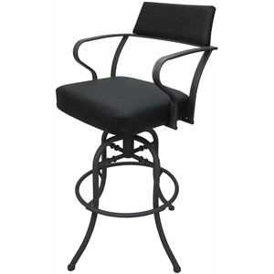 Pemberly Row Swivel Tilt Counter 26&quot Metal Bar Stool - Black Vinyl - Gray Frame