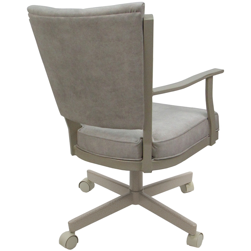 Pemberly Row Swivel Dining Caster Chair-Outlier Beige Fabric-Beige Frame