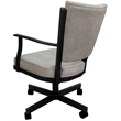 Pemberly Row Swivel Dining Caster Chair-Outlier Beige Fabric-Black Frame