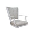Pemberly Row Swivel Dining Caster Chair-Outlier Beige Fabric-White Frame