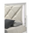 Pemberly Row Prism King Bed Modern Design w/ LED lights Made of Wood-White Color