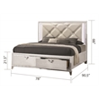 Pemberly Row Prism King Bed Modern Design w/ LED lights Made of Wood-White Color
