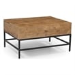 Pemberly Row Lift Top Storage Coffee Table with Natural Finish in Natural Color