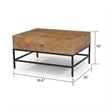 Pemberly Row Lift Top Storage Coffee Table with Natural Finish in Natural Color