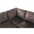 Pemberly Row L Shaped Chocolate Couch with Ottoman(Pillows Included) Microfiber