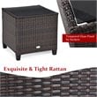 Pemberly Row 3-piece Rattan Patio Furniture Set with Back & Seat Cushion in Red
