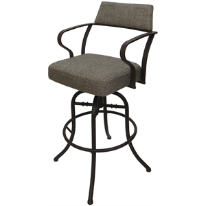 Pemberly Row Swivel Tilt Counter 26&quotMetal Bar Stool - Brown Fabric - Brown Frame